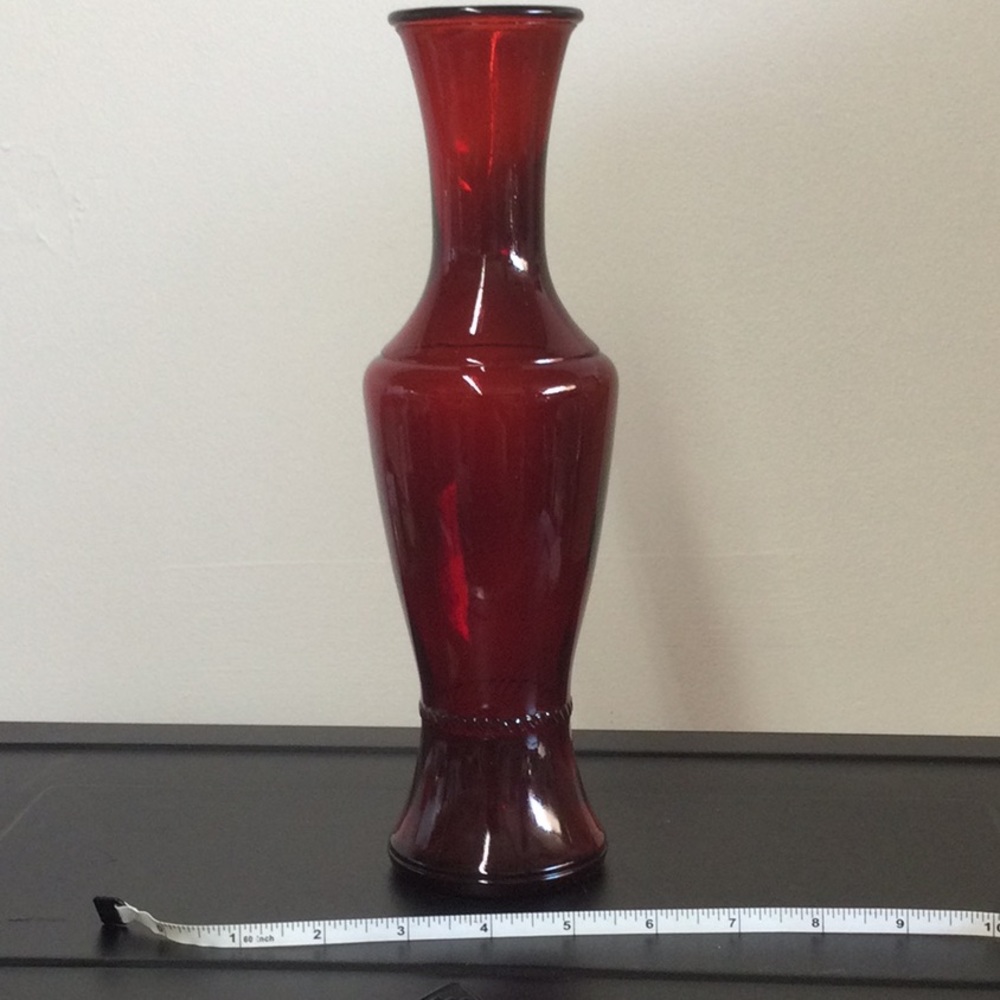 Vintage Ruby Red Art Glass Vase